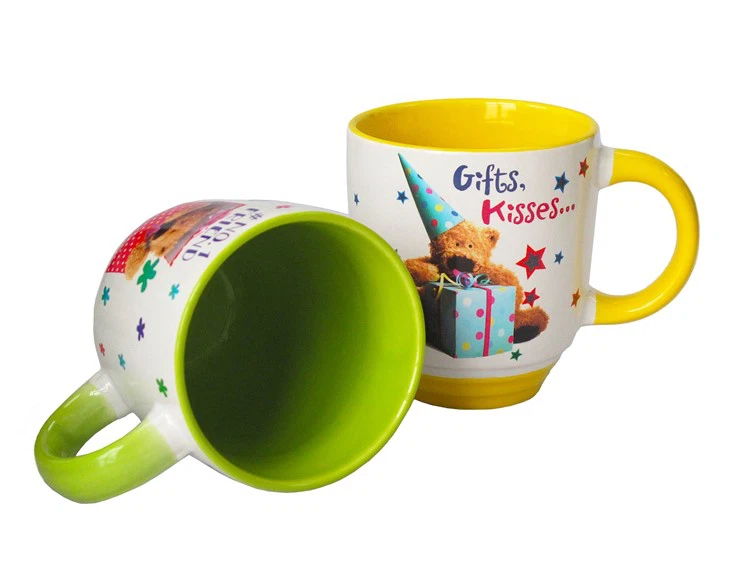 Ceramic Mug With Colorful Handle factory